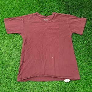 Champion 100% Cotton T-Shirt Medium Maroon Solid Color